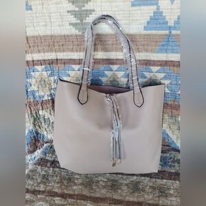 Women's Cream Vegan Leather Purse